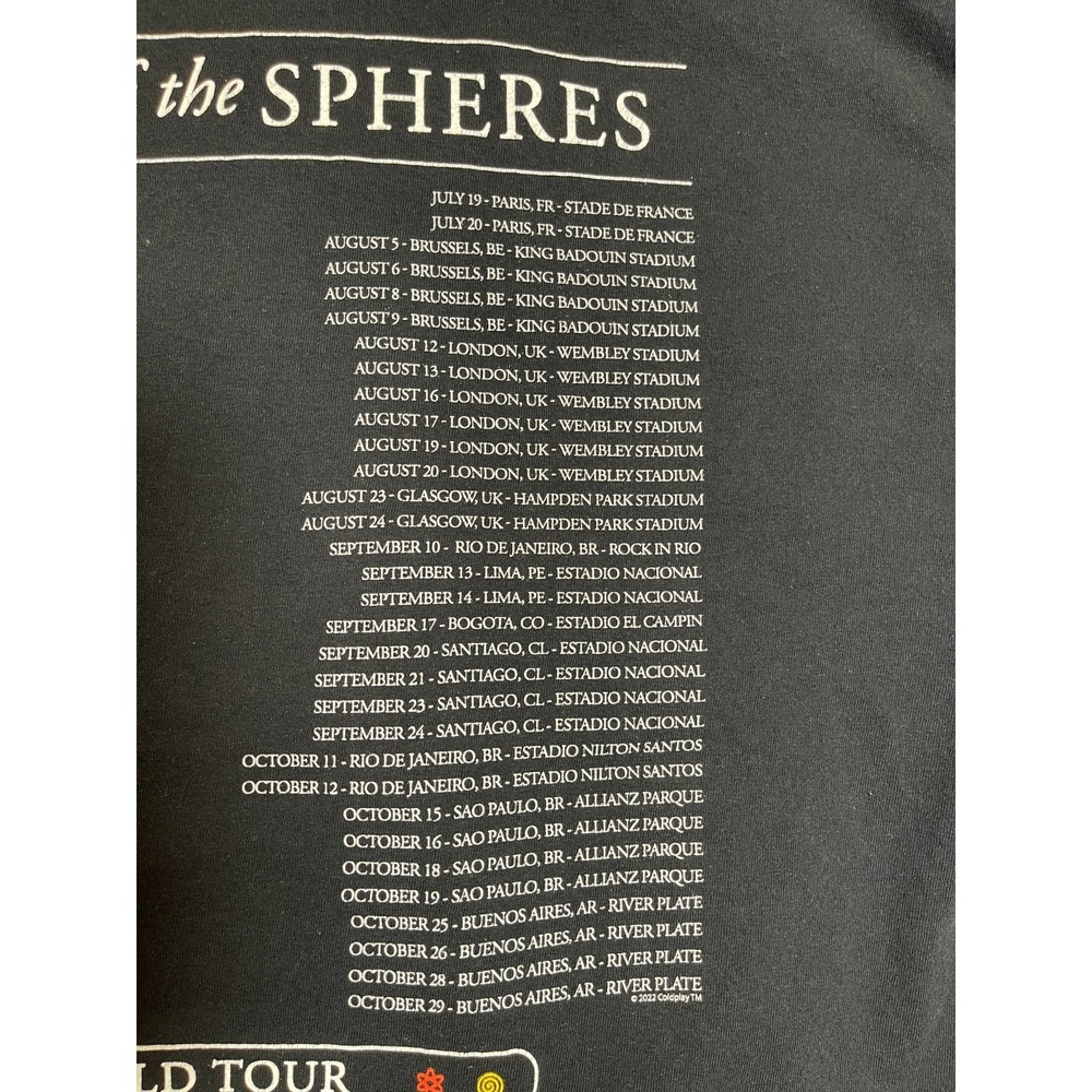 Coldplay Music of the Spheres Shirt Mens XL Black World Tour Band Tee 2022 - Picture 13 of 13